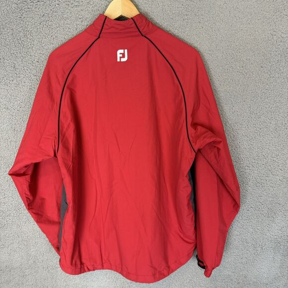 Footjoy Jacket Mens M White Red 1/4 Zip Pullover Golf Stretch‎ Windbreaker - Picture 4 of 8
